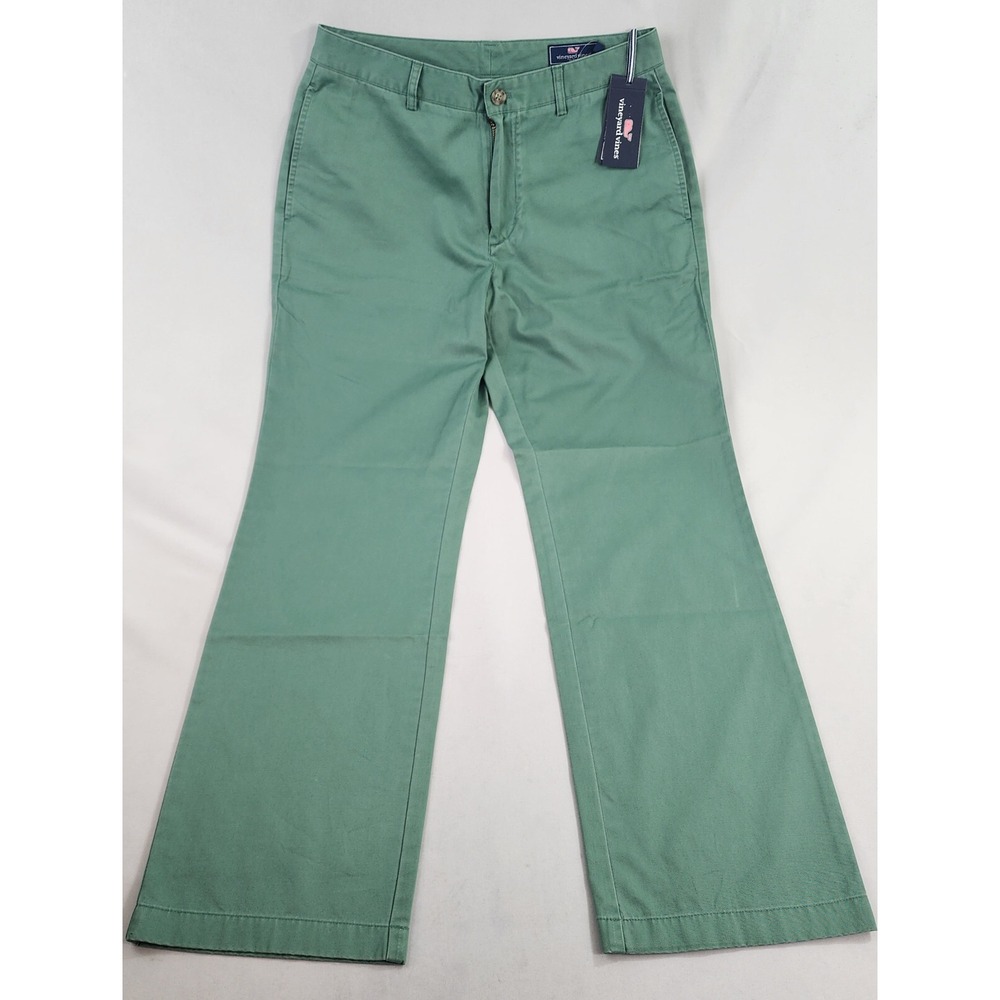 Vineyard Vines Slim Fit Breaker Pants Mens 32x32 Green Chino Flat Front NWT
